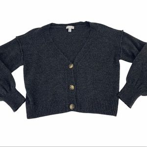 Top Shop charcoal crop cardigan sweater Medium